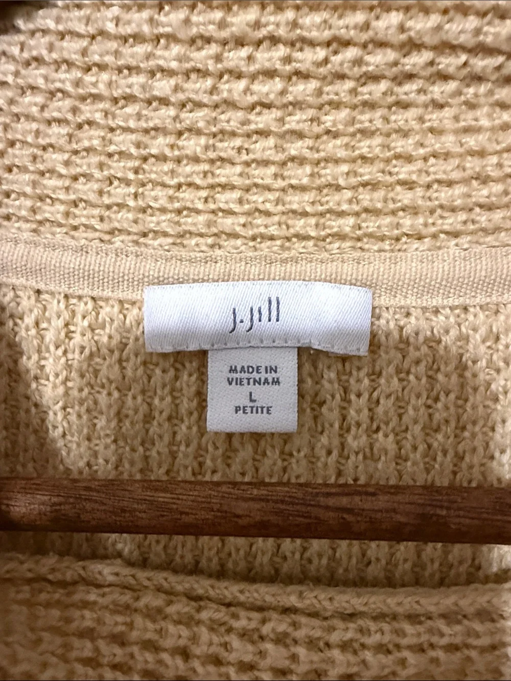 J. Jill Long Sleeve Turtle Neck Waffle Knit Sweater Beige LP Neutral Fall Warm
